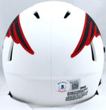 Wes Welker Autographed NE Patriots Lunar Speed Mini Helmet-Beckett W Hologram *Red Image 3