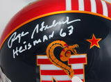 Roger Staubach Signed Navy Midshipmen Don't Tread On Me Mini Helmet w/Heisman-Beckett W Hologram *White Image 2
