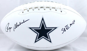 Roger Staubach Autographed Dallas Cowboys Logo Football w/SB MVP-Beckett W Hologram *Black Image 1