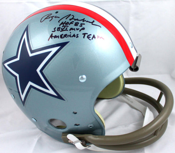 Roger Staubach Autographed Cowboys F/S 1976 TK Helmet w/3 Insc.-Beckett W Hologram *Black Image 1