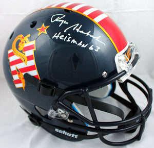 Roger Staubach Signed Navy F/S Schutt DTOM Helmet w/ Heisman-Beckett W Hologram *White Image 1