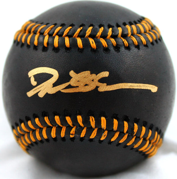 Deion Sanders Autographed Rawlings OML Black Baseball-Beckett W Hologram *Gold Image 1