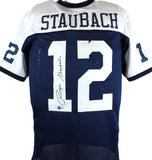 Roger Staubach Autographed Blue/White Pro Style Jersey-Beckett W Hologram *Black Image 1