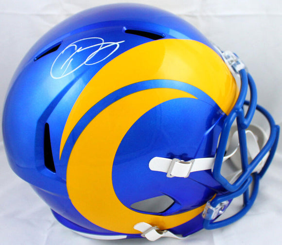 Odell Beckham Jr. Autographed Los Angeles Rams F/S 2020 Speed Helmet-Beckett W Hologram *White Image 1