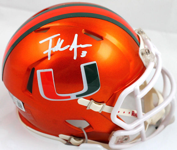 Frank Gore Autographed Miami Hurricanes Flash Speed Mini Helmet-Beckett W Hologram *White Image 1