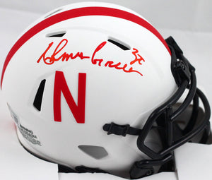 Ahman Green Autographed Nebraska Lunar Speed Mini Helmet-Beckett W Hologram *Red Image 1