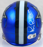 Michael Irvin Autographed Dallas Cowboys Flash Speed Mini Helmet- Beckett W Hologram*White Image 3