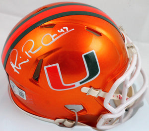 Michael Irvin Signed Miami Hurricanes Flash Speed Mini Helmet-Beckett W Hologram *White Image 1