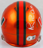 Michael Irvin Signed Miami Hurricanes Flash Speed Mini Helmet-Beckett W Hologram *White Image 3