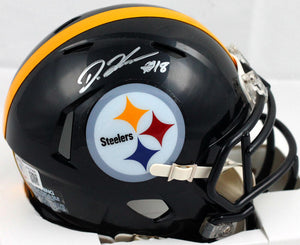 Diontae Johnson Signed Pittsburgh Steelers Speed Mini Helmet-Beckett W Hologram *Silver Image 1