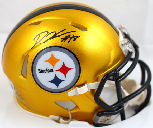 Diontae Johnson Signed Pittsburgh Steelers Flash Speed Mini Helmet-Beckett W Hologram *Black Image 1