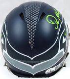 DK Metcalf Autographed Seahawks Speed Mini Helmet-Beckett W Hologram *Green Image 3