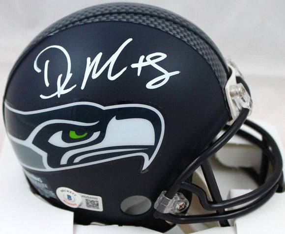 DK Metcalf Autographed Seattle Seahawks Mini Helmet-Beckett W Hologram *White Image 1
