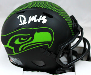DK Metcalf Autographed Seahawks Eclipse Speed Mini Helmet-Beckett W Hologram *Silver Image 1