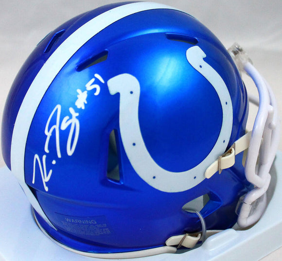 Kwity Paye Autographed Colts Flash Speed Mini Helmet #-Beckett W Hologram *White Image 1