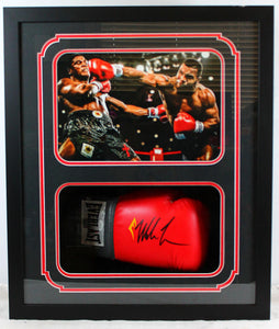 Mike Tyson Autographed Shadow Box Red EverfreshBoxing Glove Punch- JSA W Auth  Image 1