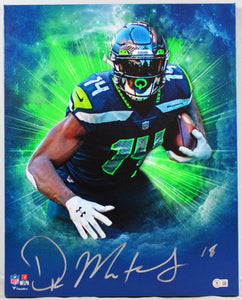DK Metcalf Signed Seattle Seahawks Framed 16x20 Stretched Canvas-Beckett W Hologram *Silver Image 1