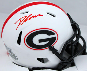 D'Andre Swift Autographed Georgia Bulldogs Lunar Speed Mini Helmet-Beckett W Hologram *Red Image 1