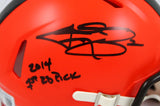 Johnny Manziel Autographed Browns Speed Mini Helmet w/Insc.-Beckett W Hologram *Black Image 2