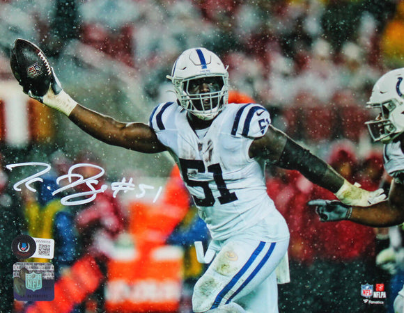 Kwity Paye Autographed Colts 8x10 FP Rain Photo-Beckett W Hologram *White Image 1
