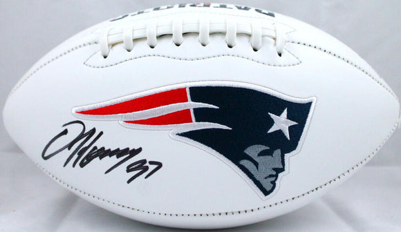 Damien Harris Autographed New England Patriots Logo Football-Beckett W Hologram *Black Image 1