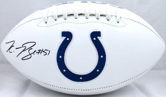 Kwity Paye Autographed Indianapolis Colts Logo Football *Thin-Beckett W Hologram *Black Image 1