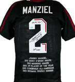 Johnny Manziel Autographed Black College Style STAT Jersey w/2 insc.-Beckett W Hologram *Black Image 1