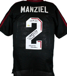 Johnny Manziel Autographed Black College Style Jersey w/3 Insc.-Beckett W Hologram *Black Image 1