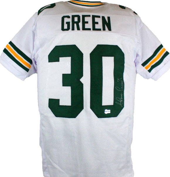 Ahman Green Autographed White Pro Style Jersey-Beckett W Hologram *Silver Image 1