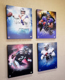 Ray Lewis Signed Baltimore Ravens Framed 16x20 Stretched Canvas w/HOF- BA W Holo *Silver Image 4