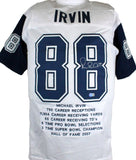 Michael Irvin Autographed White/Blue Pro Style Stat Jersey-Beckett W Hologram *Silver Image 1
