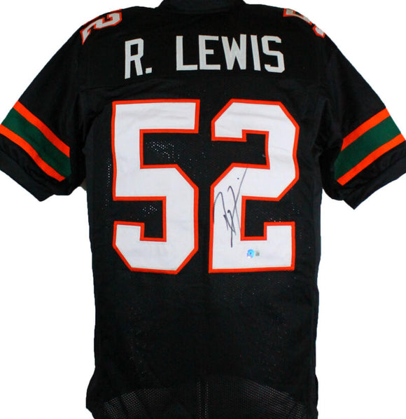 Ray Lewis Autographed Black College Style Jersey-Beckett W Hologram *Black Image 1