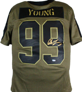 Chase Young Autographed Washington Football Team Salute to Service Nike Limited Jersey-Fanatics *Gold Image 1