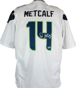 DK Metcalf Autographed Seattle Seahawks White Nike Game Jersey-Beckett W Hologram *Silver Image 1