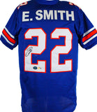 Emmitt Smith Autographed Blue College Style Jersey-Beckett W Hologram *Black Image 1