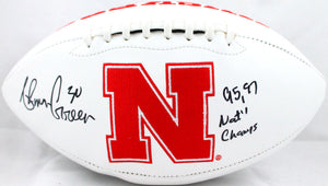 Ahman Green Signed Nebraska Cornhuskers Logo Football w/Insc-Beckett W Hologram *Black Image 1