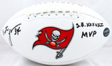 Dexter Jackson Autographed Tampa Bay Buccaneers Logo Football w/SB MVP-Prova *Black Image 1
