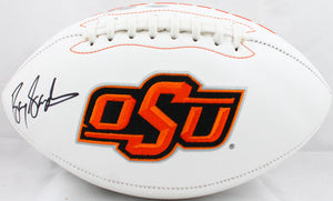 Barry Sanders Autographed Oklahoma State Logo Football-Beckett W Hologram *Black Image 1