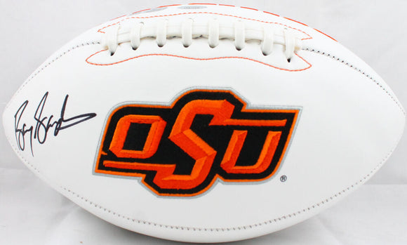 Barry Sanders Autographed Oklahoma State Logo Football-Beckett W Hologram *Black Image 1
