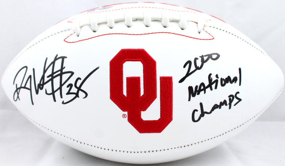 Roy Williams Autographed Oklahoma Sooners Logo Football w/National Champs-Beckett W Hologram *Black Image 1