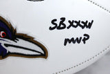Ray Lewis Autographed Baltimore Ravens Logo Football w/SB MVP-Beckett W Hologram *Black Image 3
