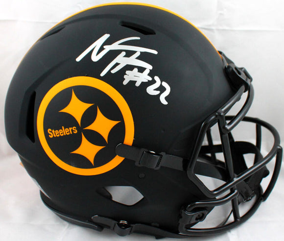 Najee Harris Autographed Pittsburgh Steelers F/S Eclipse Speed Authentic Helmet-Fanatics *Silver Image 1