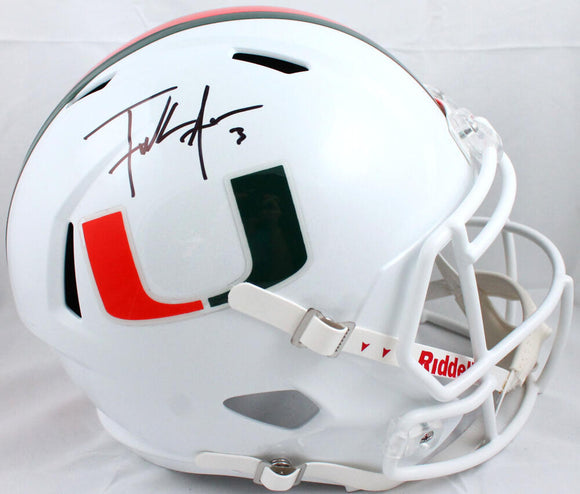 Frank Gore Autographed Miami Hurricanes F/S Speed Helmet-Beckett W Hologram *Black Image 1