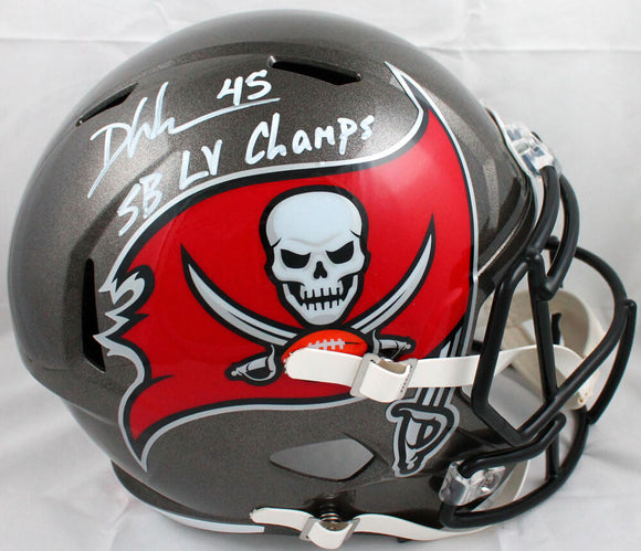 Devin White Signed Tampa Bay Buccaneers F/S Speed Helmet W/ Insc-Beckett W Hologram *White Image 1