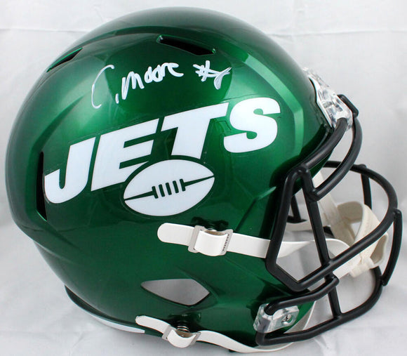 Elijah Moore Autographed New York Jets F/S Speed Helmet-Beckett W Hologram *White Image 1