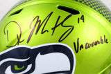 DK Metcalf Autographed Seattle Seahawks F/S Flash Speed Helmet w/Insc.-Beckett W Hologram *Black Image 2