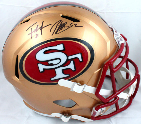 Frank Gore/Patrick Willis Autographed F/S San Francisco 49ers 96-08 Speed Helmet-Beckett W Hologram *Black Image 1