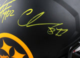 Claypool/Johnson/Harris Autographed Pittsburgh Steelers F/S Eclipse Speed Authentic Helmet-Beckett/Fanatics Image 4