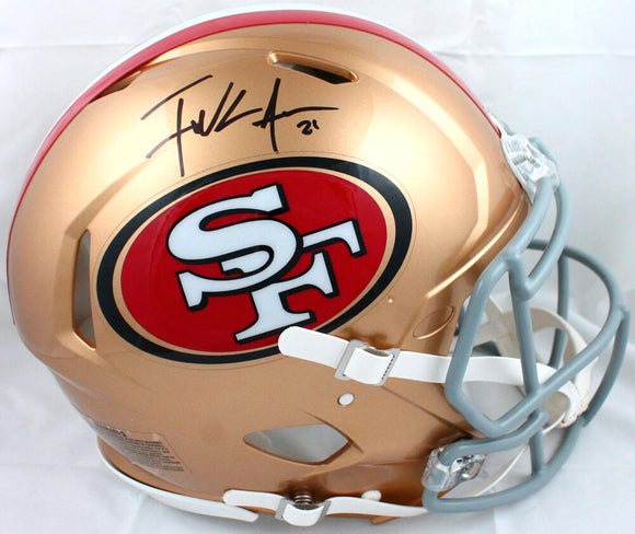 Frank Gore Autographed F/S San Francisco 49ers Speed Authentic Helmet-Beckett W Hologram *Black Image 1