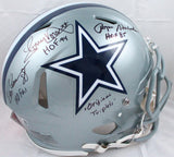 Drew Pearson/Roger Staubach/Tony Dorsett Signed Cowboys F/S Speed Authentic Helmet w/2 Insc.-Beckett W Hologram *Black Image 1
